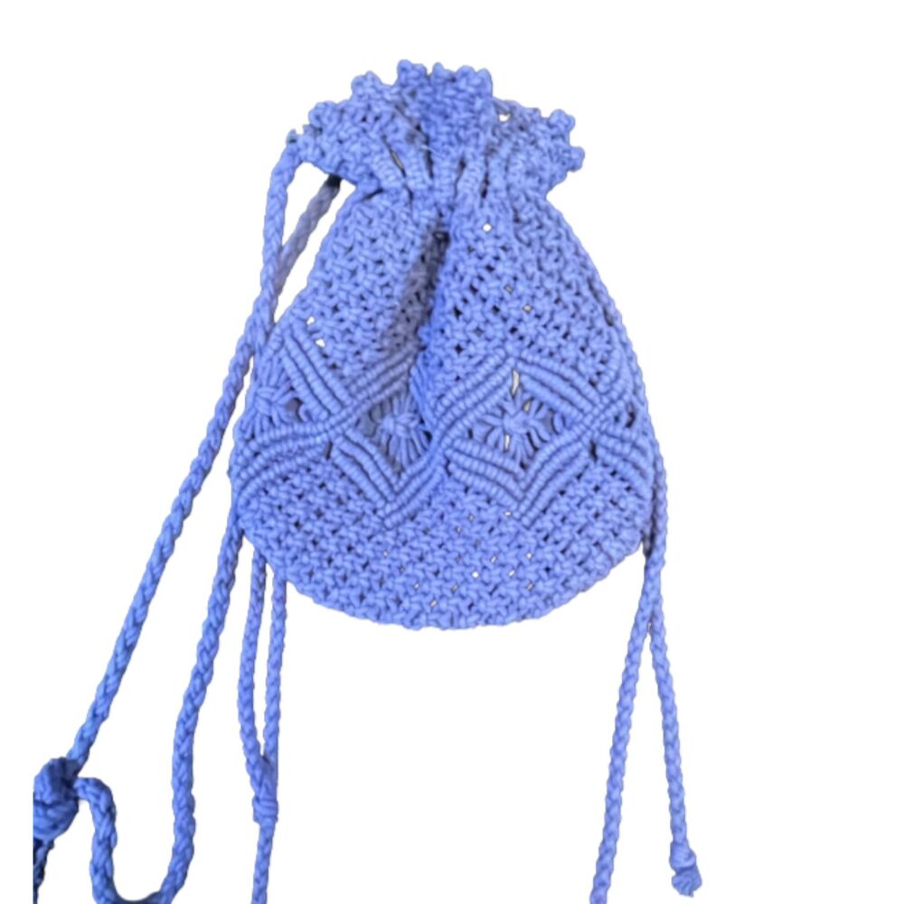 Mossimo Supply Co. Macrame Cinch Drawstring Crossbody Bag Purple